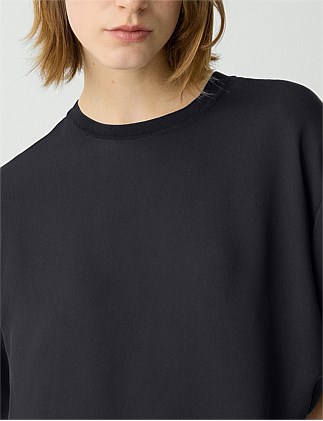 2025ss Theory Silk Combo Boxy Tee C