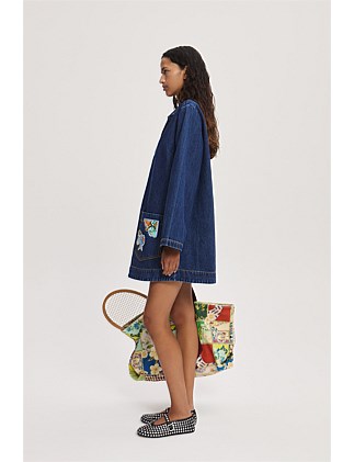 ALEMAIS SPEEDY DENIM MINI DRESS SIZE 10/L - Image 3