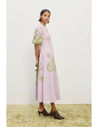 Alemais Sora Midi Dress Print Size 8 - Image 3