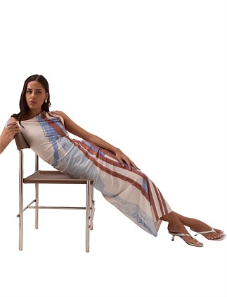 Sovere Hunter Mesh Maxi Dress Blue Size 8 - Image 3