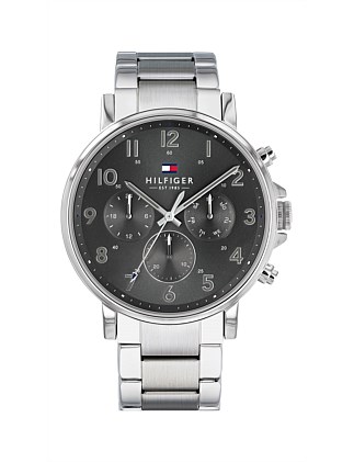 tommy hilfiger dane grey steel watch