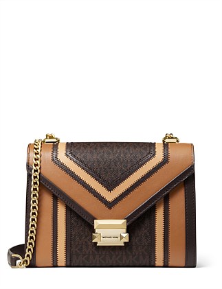 michael michael kors metallic signature east west crossbody