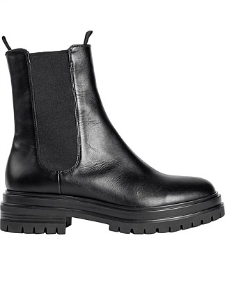 leather slip on boots womens