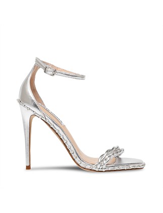 silver sandals heels