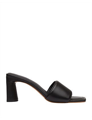 black low heel mules