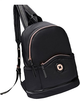Mimco Mim-mazing Black Rose Gold Zip Backpack | David Jones