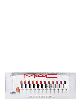 Mac Lips By the Dozen Mini Powder Kiss Lipstick X12 | David Jones