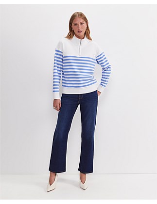 Sportscraft Sc Stripe Quarter Zip Sweat | David Jones